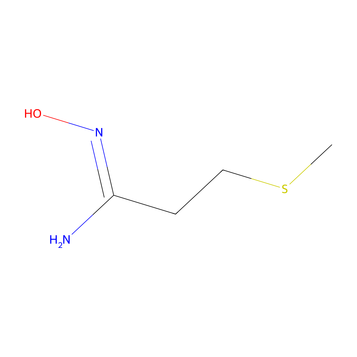 N'-hydroxy-3-(methylsulfanyl)propanimidamide molecular structure, CAS 1216351-86-8