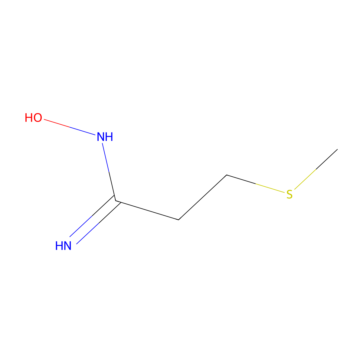 N'-hydroxy-3-(methylsulfanyl)propanimidamide molecular structure, CAS 1216351-86-8