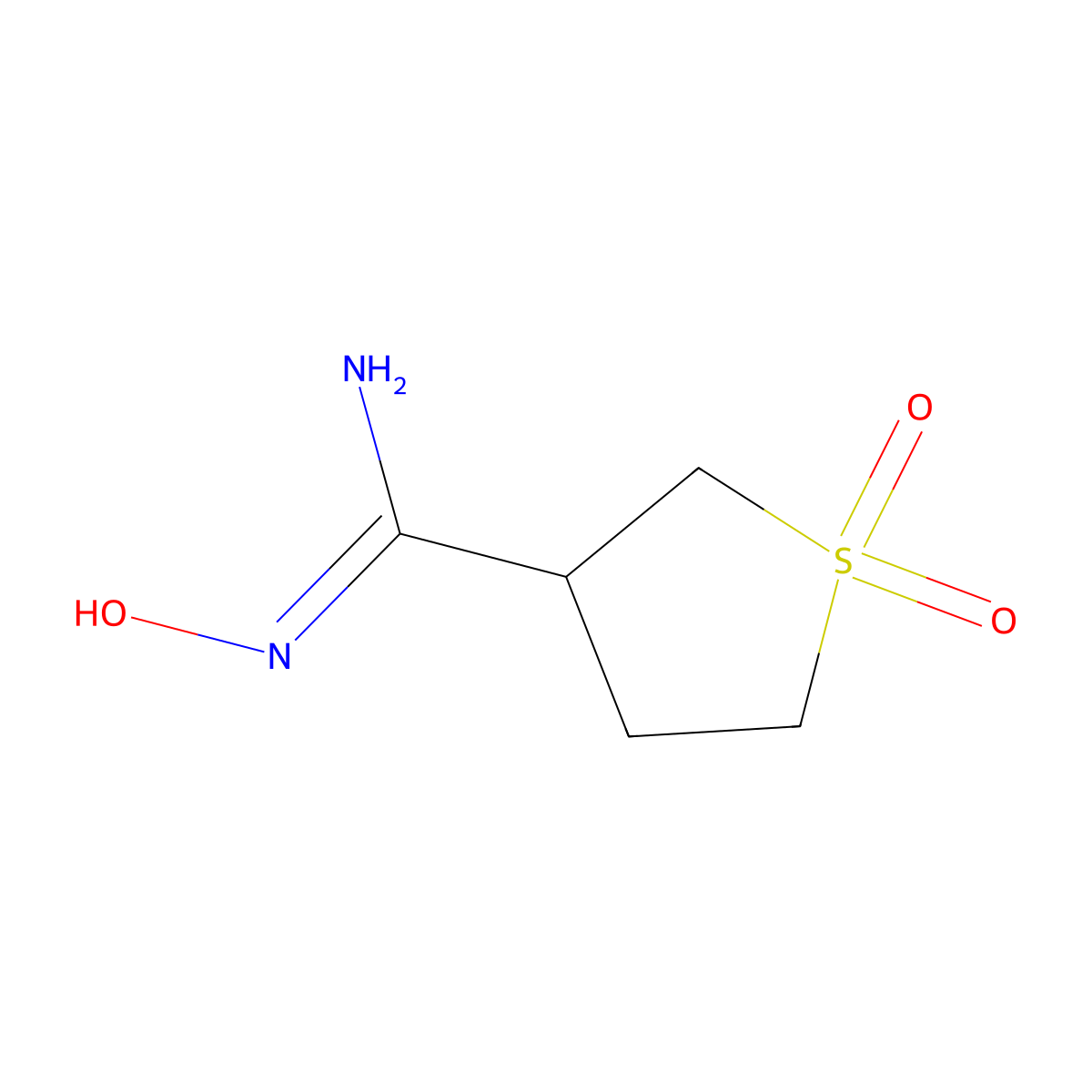 N-hydroxy-1,1-dioxo-1lambda6-thiolane-3-carboximidamide molecular structure, CAS 1216356-21-6