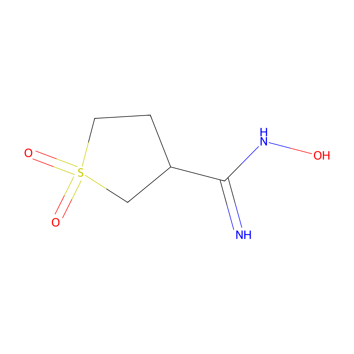 N-hydroxy-1,1-dioxo-1lambda6-thiolane-3-carboximidamide molecular structure, CAS 1216356-21-6