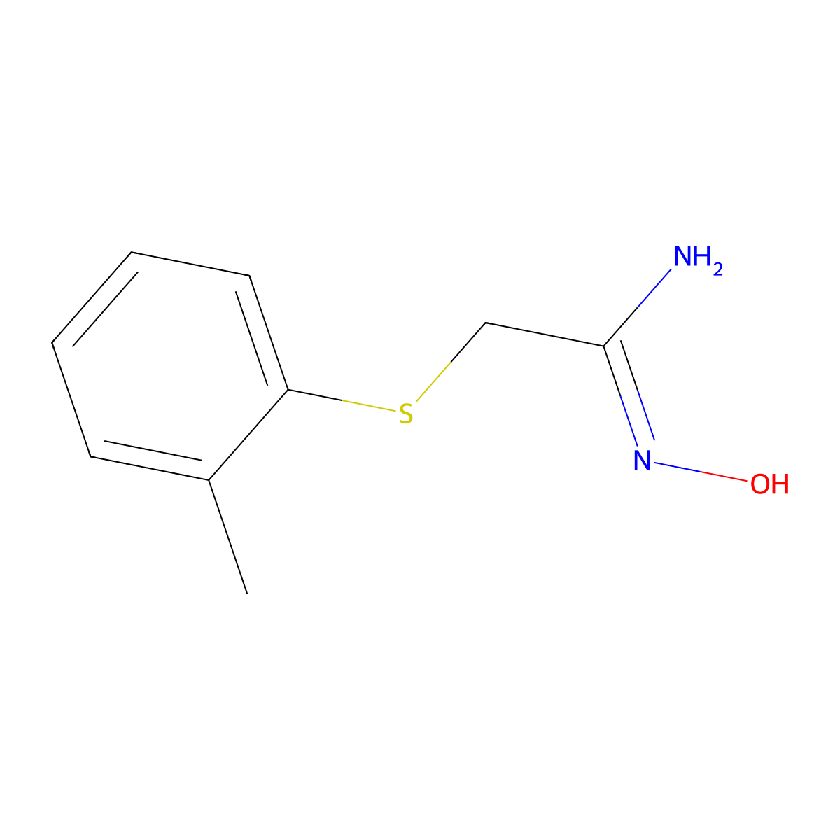 N'-Hydroxy-2-[(2-methylphenyl)sulfanyl]ethanimidamide molecular structure, CAS 1216356-88-5