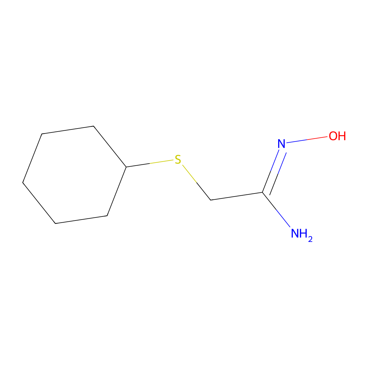 2-(Cyclohexylsulfanyl)-N'-hydroxyethanimidamide molecular structure, CAS 1216364-61-2