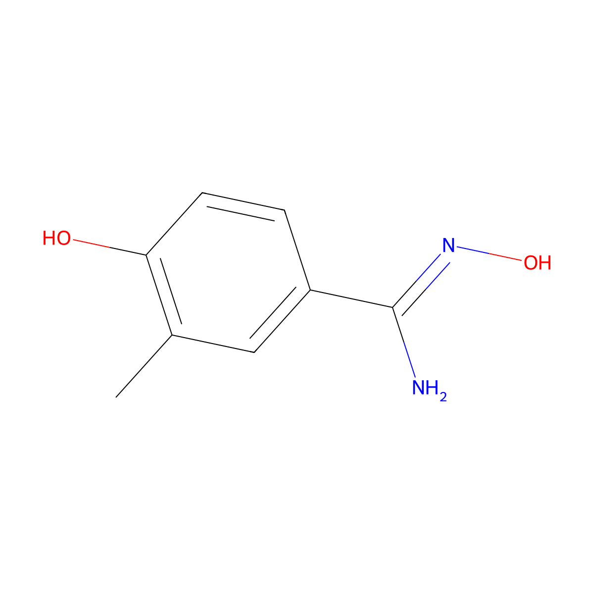 N',4-dihydroxy-3-methylbenzene-1-carboximidamide molecular structure, CAS 1216367-80-4