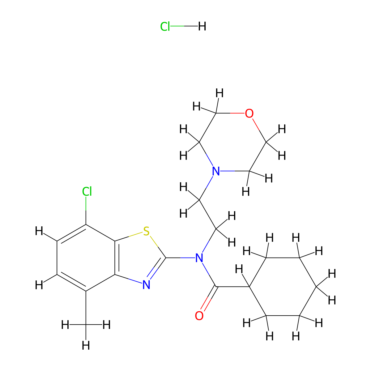 N-(7-Chloro-4-methyl-1,3-benzothiazol-2-YL)-N-[2-(morpholin-4-YL)ethyl]cyclohexanecarboxamide hydrochloride molecular structure, CAS 1216376-72-5