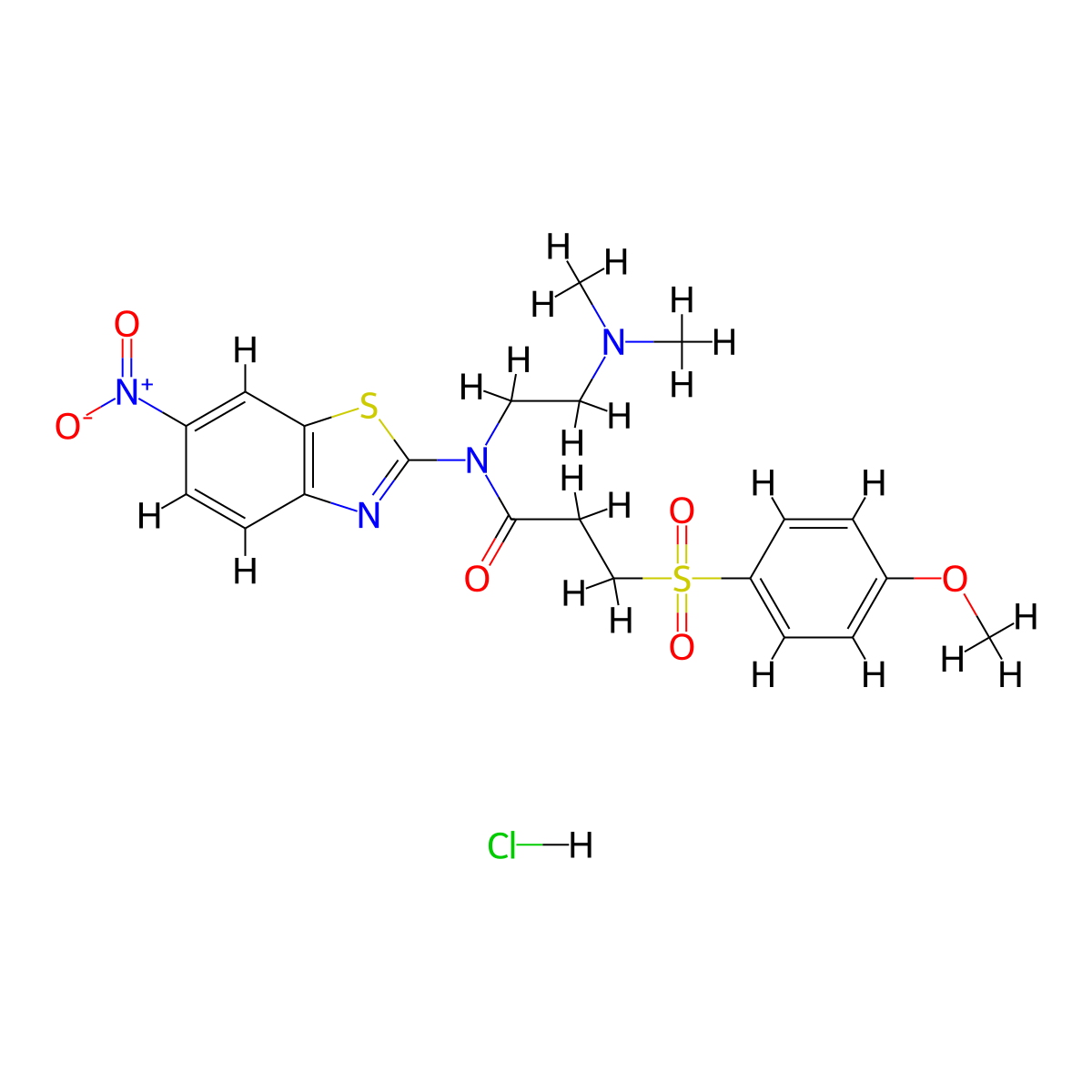 N-(2-(dimethylamino)ethyl)-3-((4-methoxyphenyl)sulfonyl)-N-(6-nitrobenzo[d]thiazol-2-yl)propanamide hydrochloride molecular structure, CAS 1216377-00-2