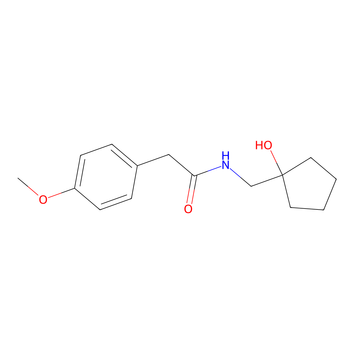 N-[(1-hydroxycyclopentyl)methyl]-2-(4-methoxyphenyl)acetamide molecular structure, CAS 1216381-53-1