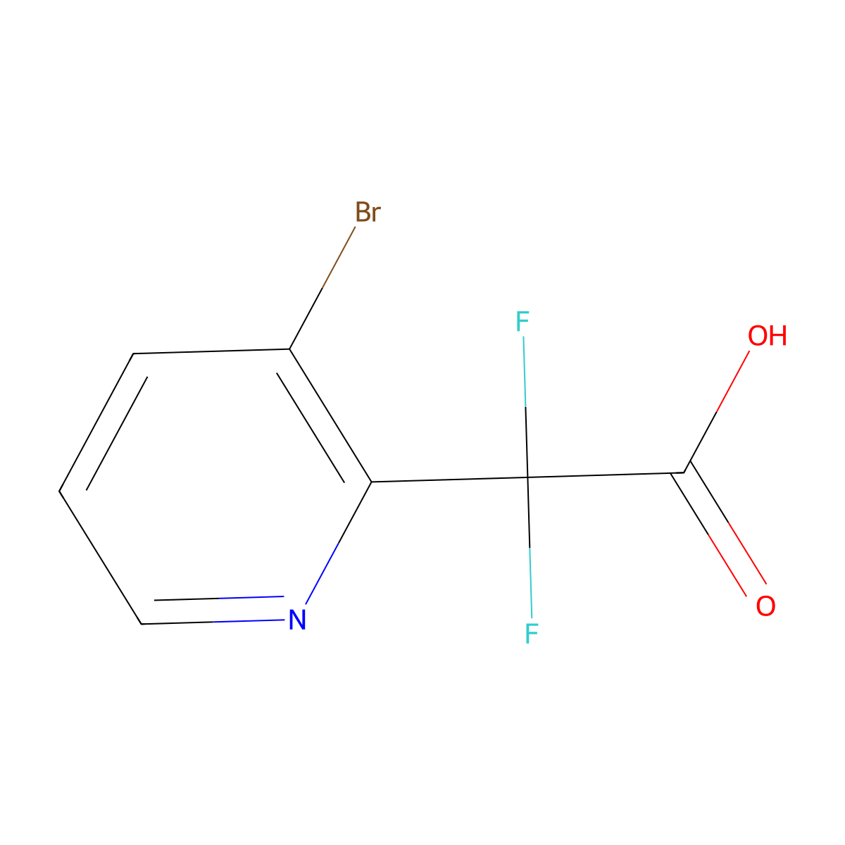 Difluoro(3-bromopyridin-2-yl)acetic acid molecular structure, CAS 1216383-52-6