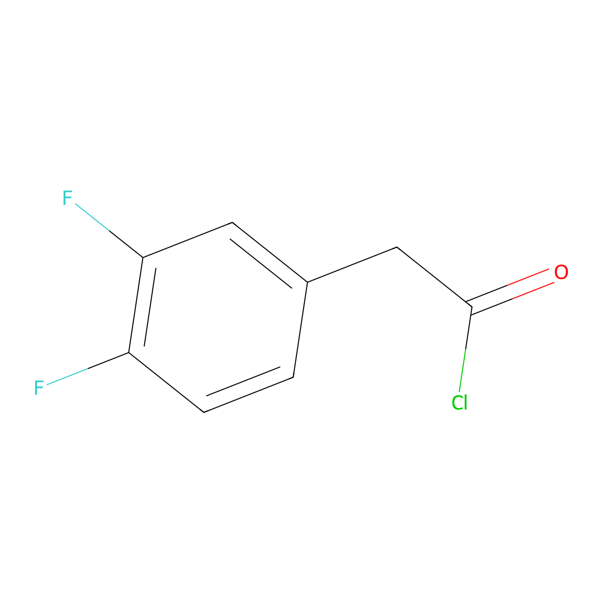 3,4-Difluorophenylacetyl chloride molecular structure, CAS 121639-61-0