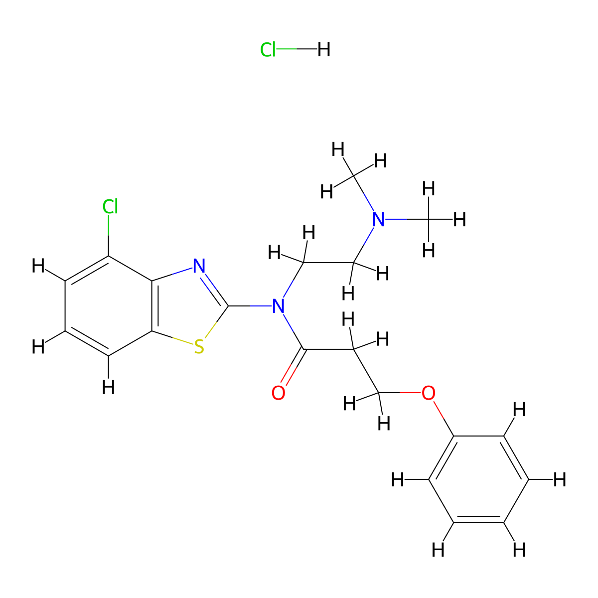 N-(4-Chloro-1,3-benzothiazol-2-YL)-N-[2-(dimethylamino)ethyl]-3-phenoxypropanamide hydrochloride molecular structure, CAS 1216390-67-8