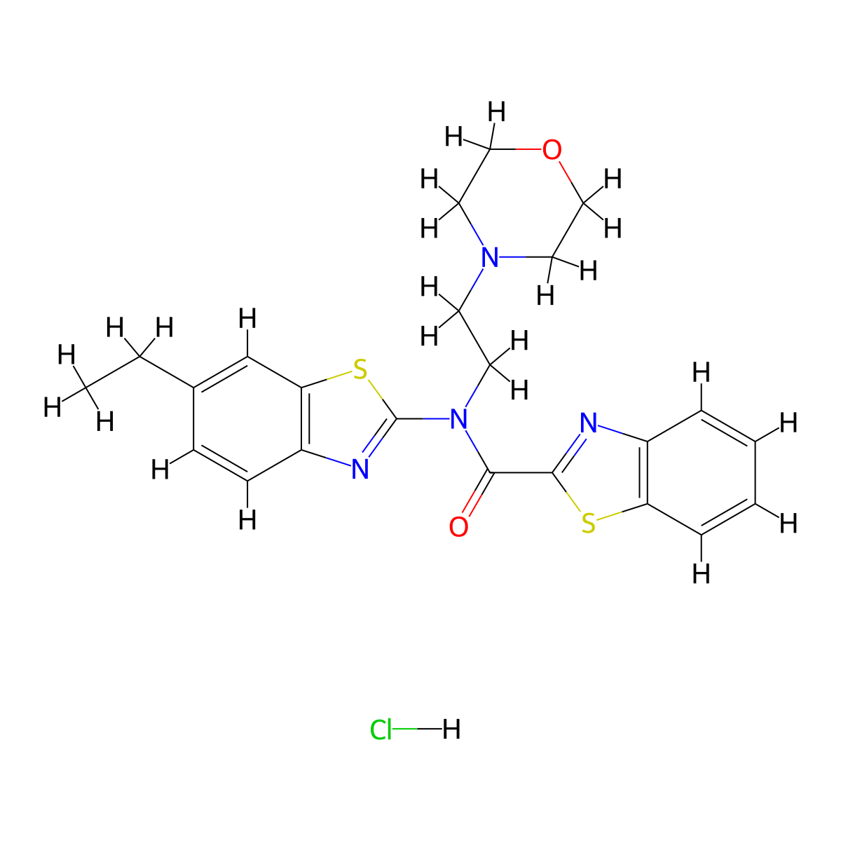 N-(6-ethylbenzo[d]thiazol-2-yl)-N-(2-morpholinoethyl)benzo[d]thiazole-2-carboxamide hydrochloride molecular structure, CAS 1216393-05-3
