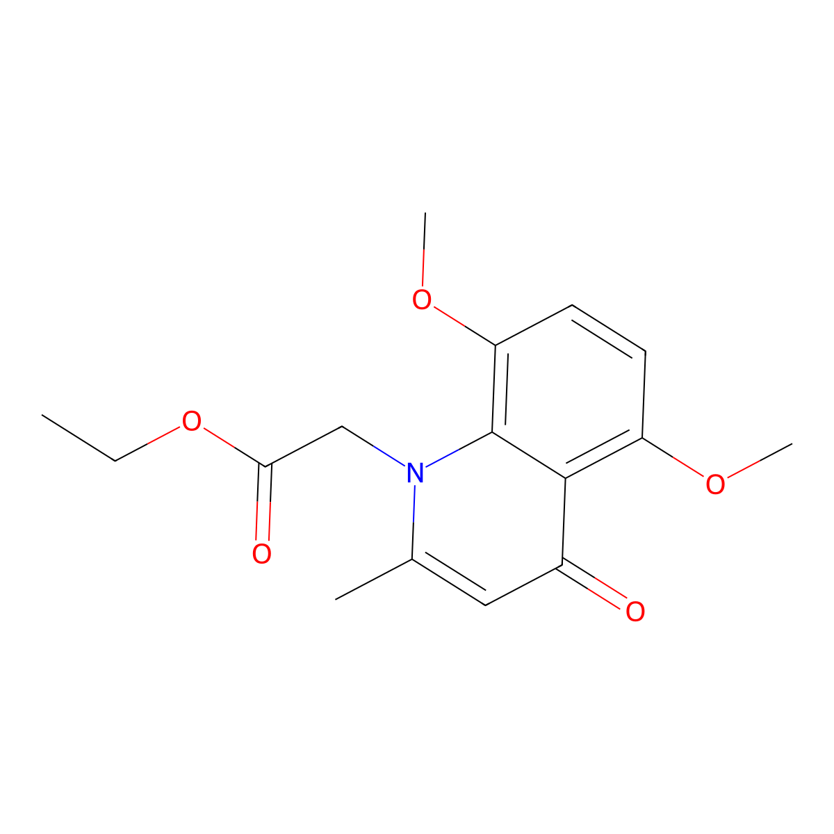 Ethyl 2-(5,8-dimethoxy-2-methyl-4-oxoquinolin-1(4H)-yl)acetate molecular structure, CAS 1216394-62-5