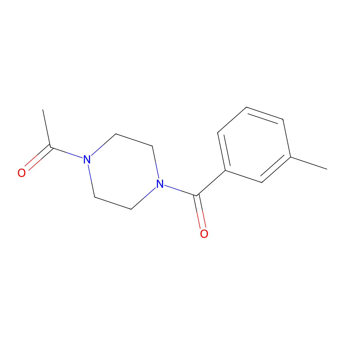 1-[4-(3-Methylbenzoyl)-1-piperazinyl]-1-ethanone molecular structure, CAS 1216395-05-9