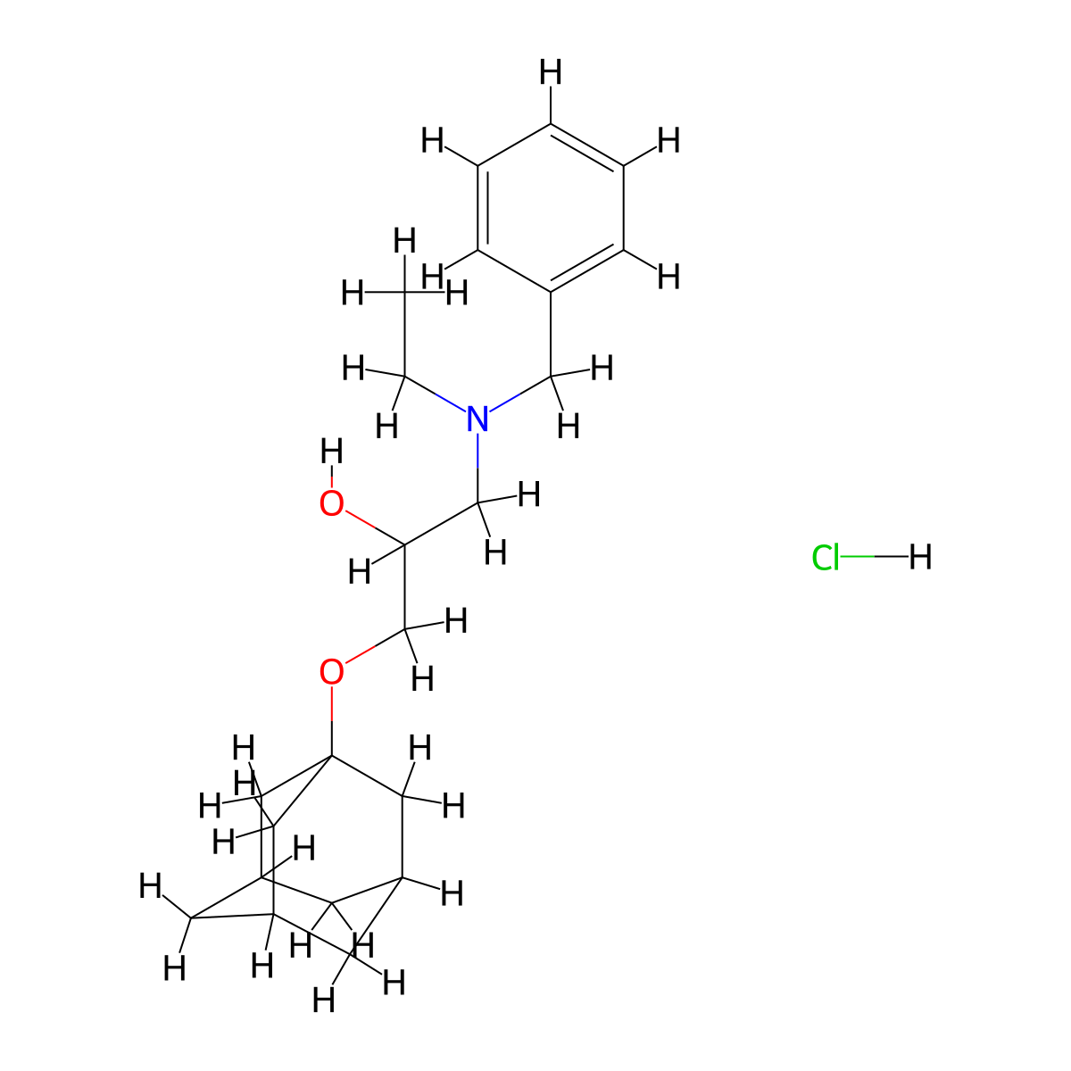 1-(Adamantan-1-yloxy)-3-[benzyl(ethyl)amino]propan-2-ol hydrochloride molecular structure, CAS 1216398-67-2