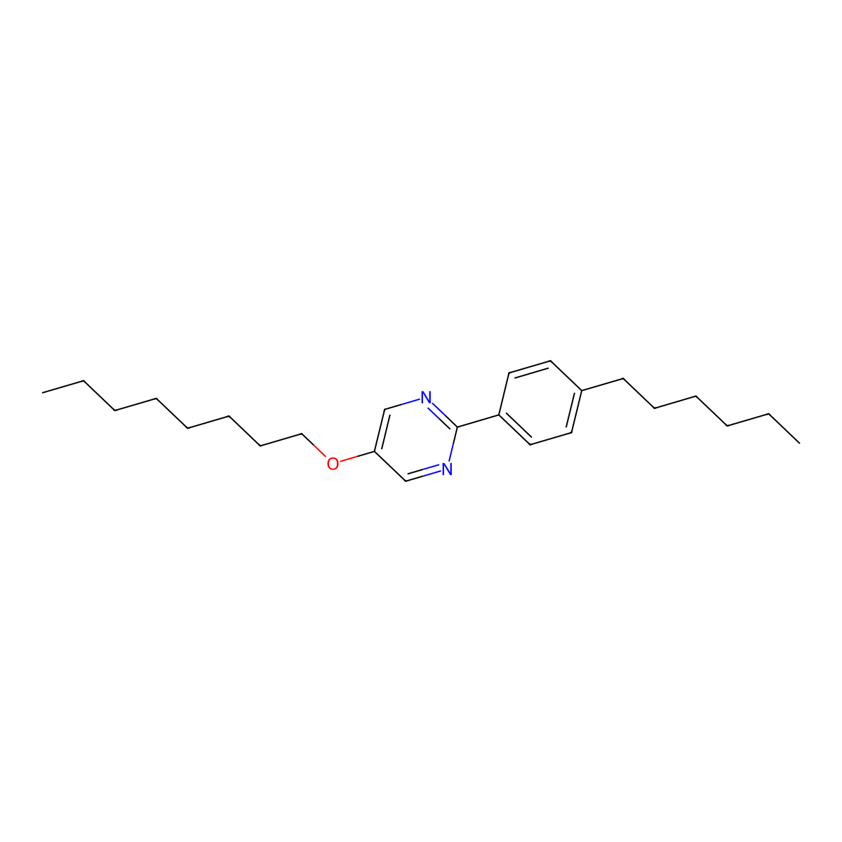 2-(4-Hexylphenyl)-5-octoxypyrimidine molecular structure, CAS 121640-67-3