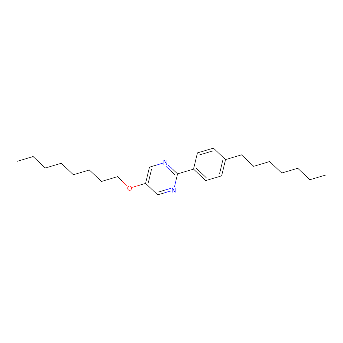 2-(4-Heptylphenyl)-5-octoxypyrimidine molecular structure, CAS 121640-68-4