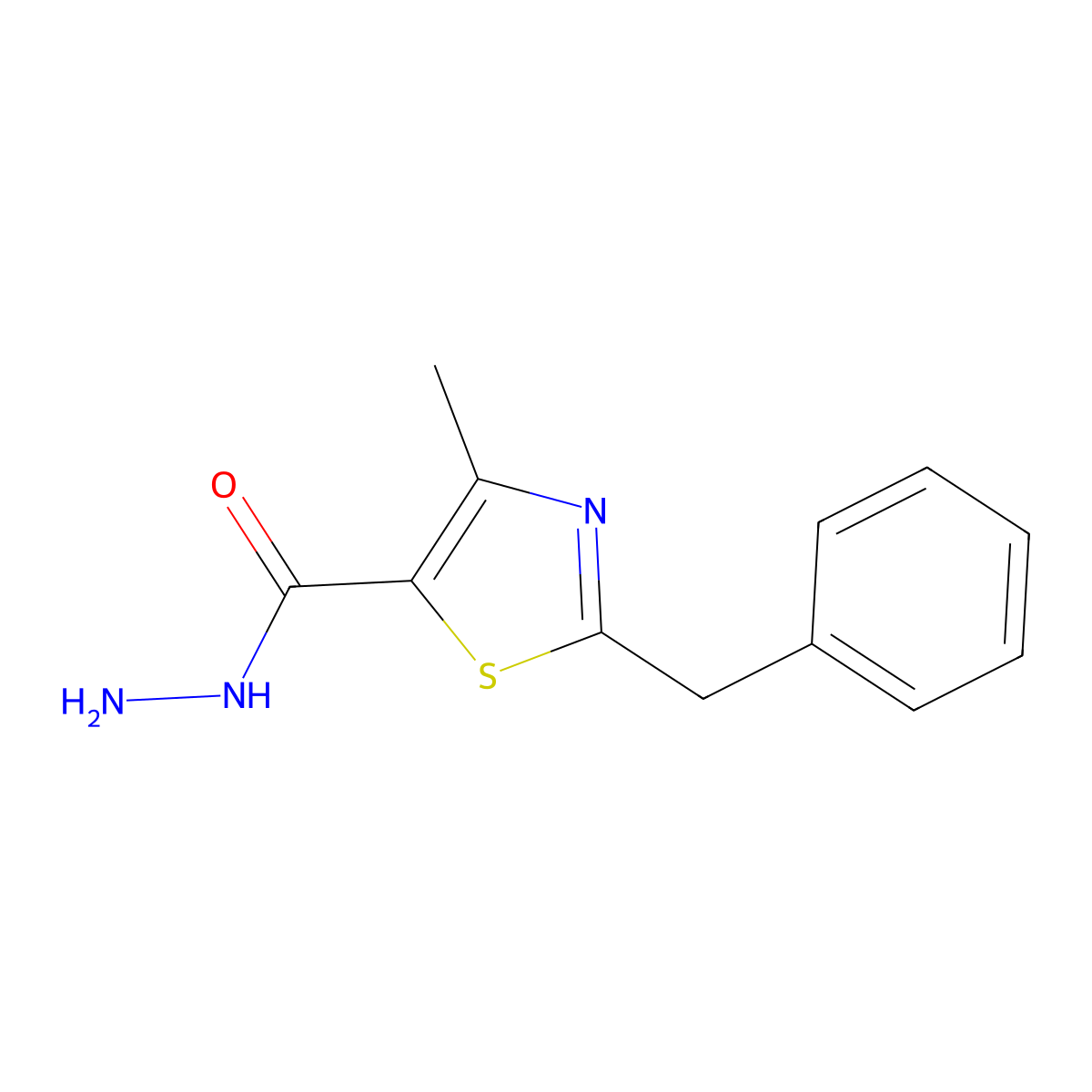 2-Benzyl-4-methylthiazole-5-carbohydrazide molecular structure, CAS 1216401-59-0