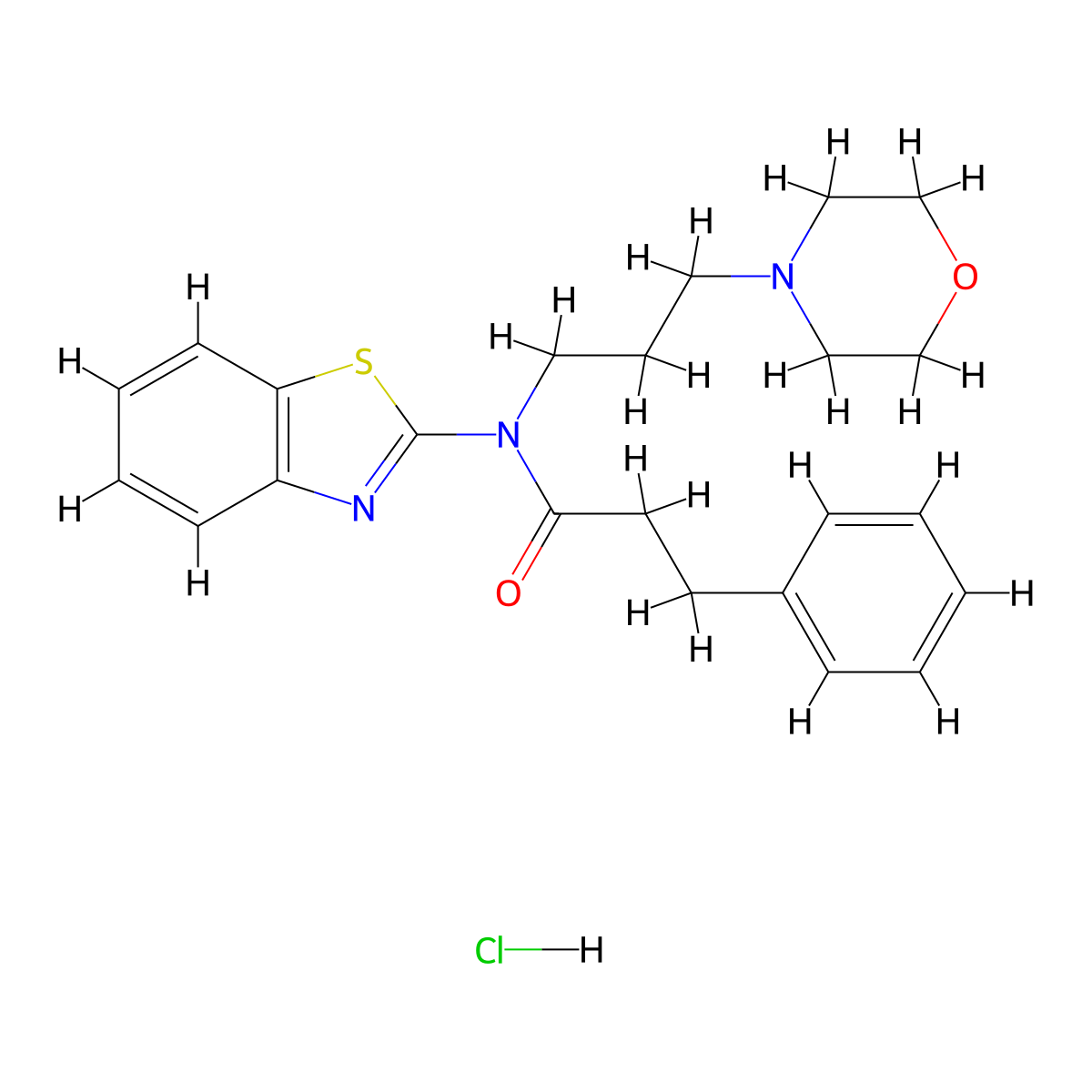 N-(benzo[d]thiazol-2-yl)-N-(3-morpholinopropyl)-3-phenylpropanamide hydrochloride molecular structure, CAS 1216404-86-2