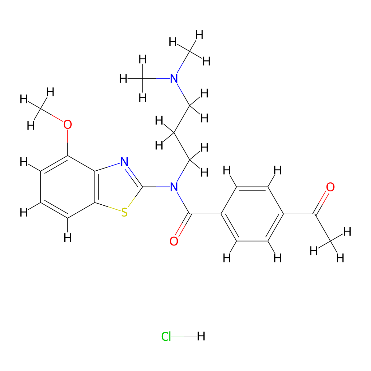 4-acetyl-N-(3-(dimethylamino)propyl)-N-(4-methoxybenzo[d]thiazol-2-yl)benzamide hydrochloride molecular structure, CAS 1216405-17-2