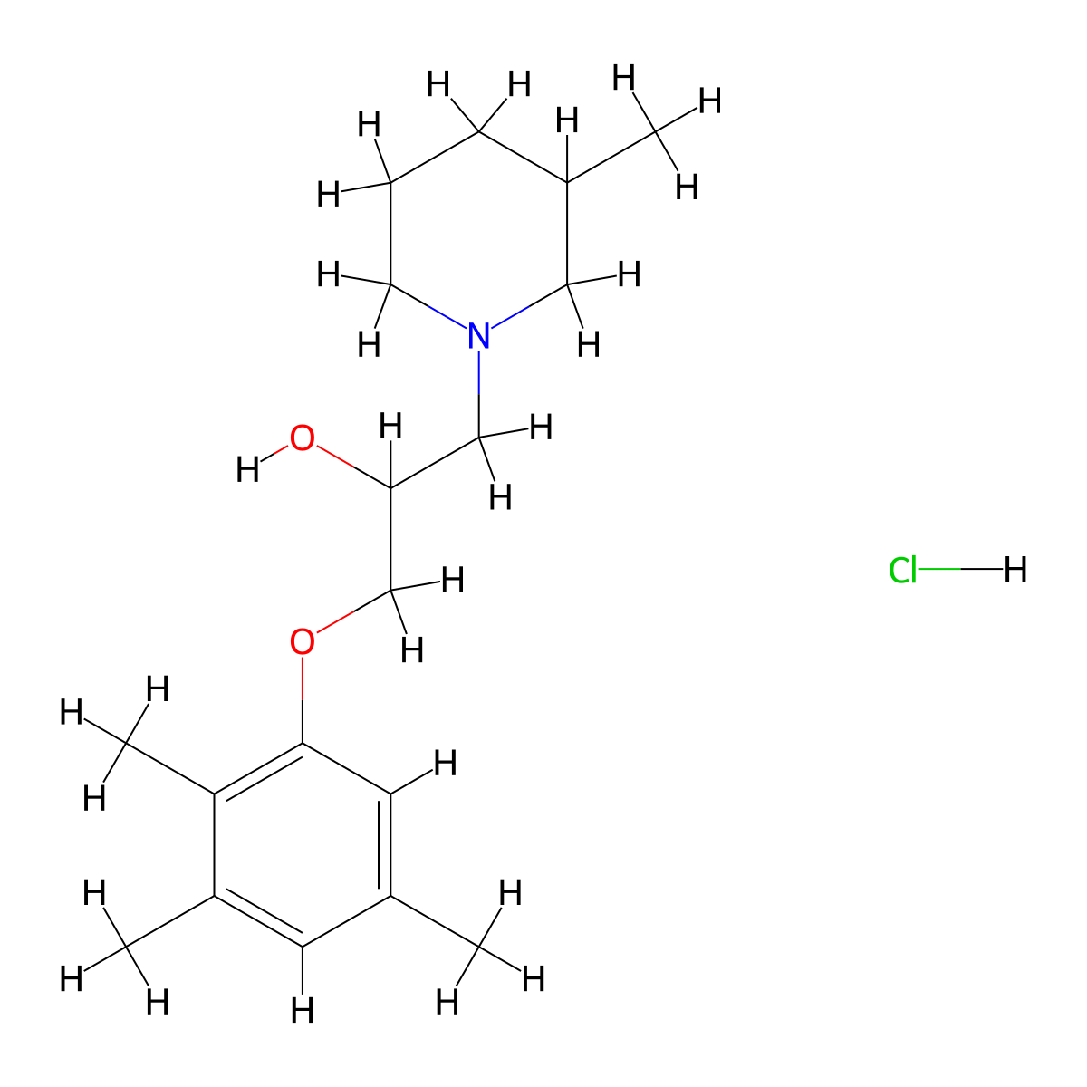 1-(3-Methylpiperidin-1-yl)-3-(2,3,5-trimethylphenoxy)propan-2-ol hydrochloride molecular structure, CAS 1216405-73-0