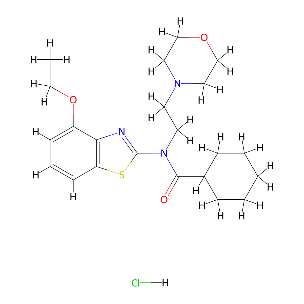 N-(4-ethoxybenzo[d]thiazol-2-yl)-N-(2-morpholinoethyl)cyclohexanecarboxamide hydrochloride molecular structure, CAS 1216408-27-3