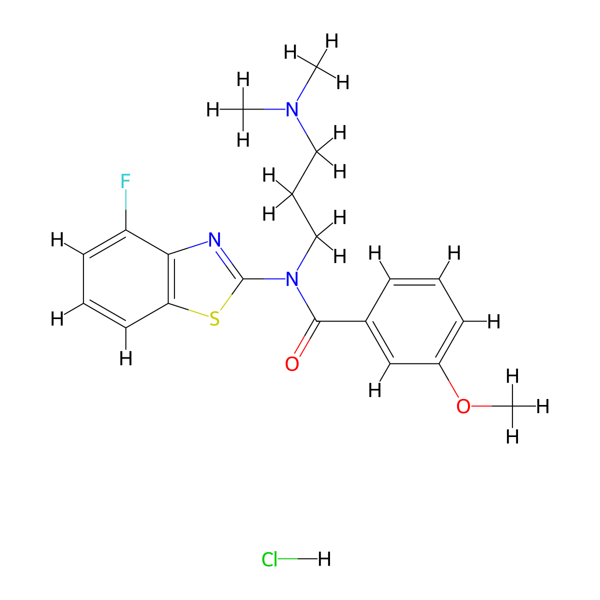 N-[3-(Dimethylamino)propyl]-N-(4-fluoro-1,3-benzothiazol-2-YL)-3-methoxybenzamide hydrochloride molecular structure, CAS 1216408-42-2