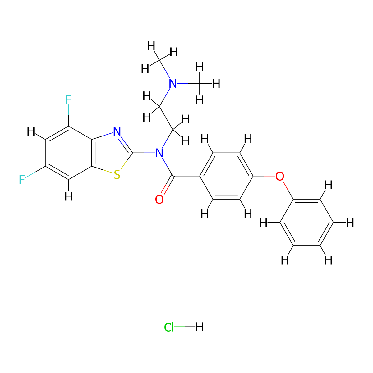 N-(4,6-Difluoro-1,3-benzothiazol-2-YL)-N-[2-(dimethylamino)ethyl]-4-phenoxybenzamide hydrochloride molecular structure, CAS 1216411-23-2