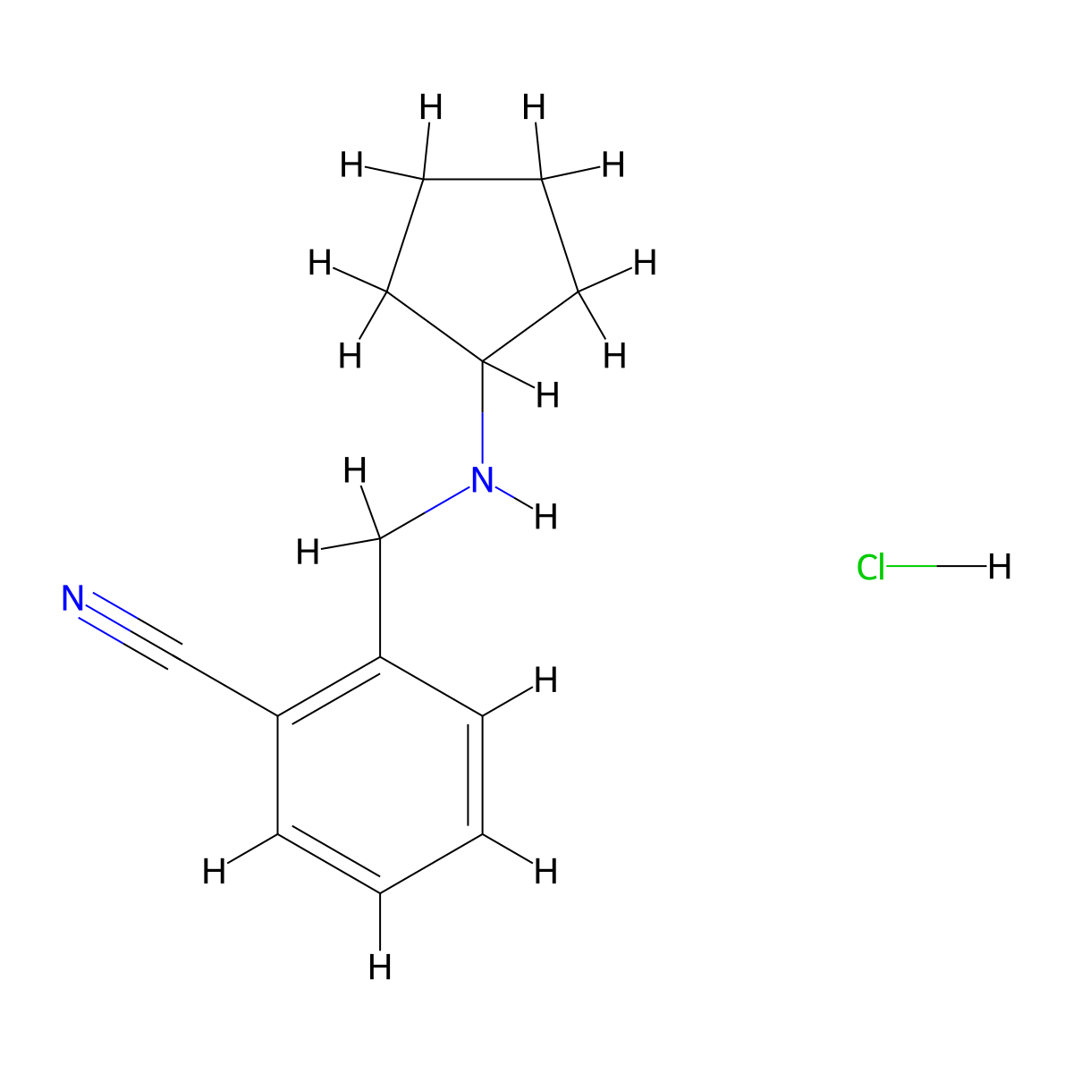 2-[(Cyclopentylamino)methyl]benzonitrile hydrochloride molecular structure, CAS 1216412-11-1
