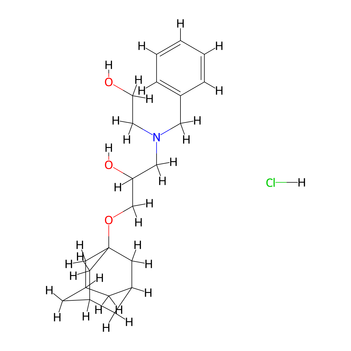 1-(Adamantan-1-yloxy)-3-[benzyl(2-hydroxyethyl)amino]propan-2-ol hydrochloride molecular structure, CAS 1216412-83-7