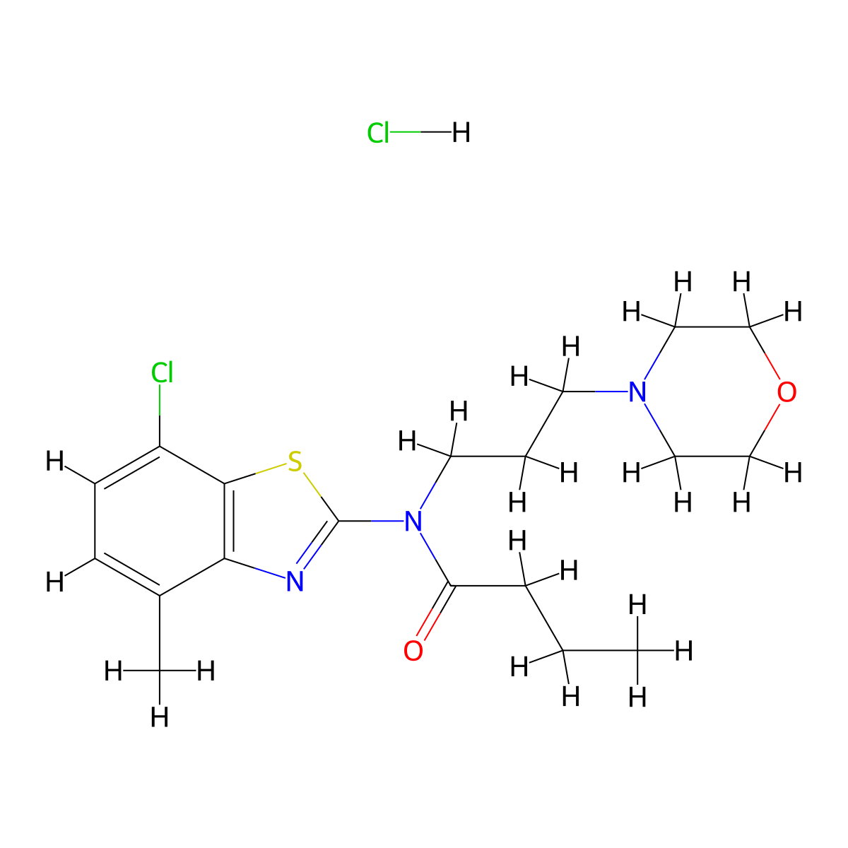N-(7-chloro-4-methylbenzo[d]thiazol-2-yl)-N-(3-morpholinopropyl)butyramide hydrochloride molecular structure, CAS 1216415-26-7
