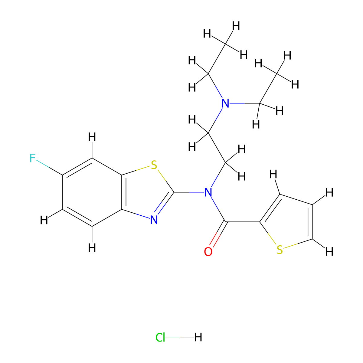 N-(2-(diethylamino)ethyl)-N-(6-fluorobenzo[d]thiazol-2-yl)thiophene-2-carboxamide hydrochloride molecular structure, CAS 1216415-49-4