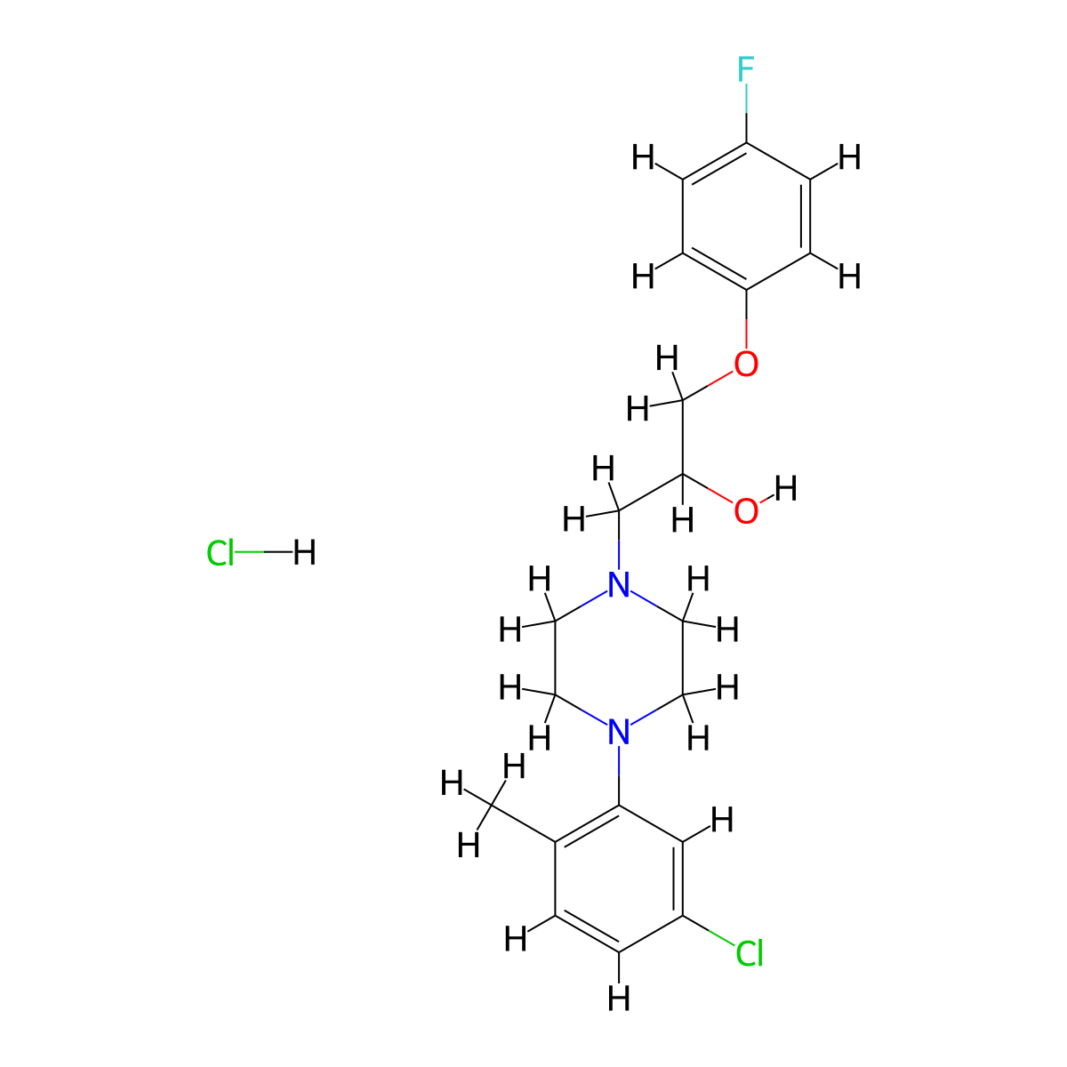 1-[4-(5-Chloro-2-methylphenyl)piperazin-1-YL]-3-(4-fluorophenoxy)propan-2-OL hydrochloride molecular structure, CAS 1216416-95-3