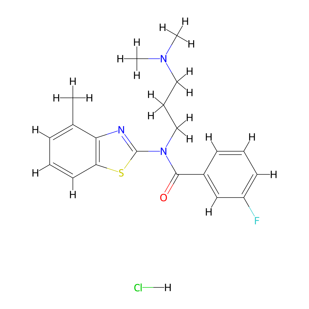 N-(3-(dimethylamino)propyl)-3-fluoro-N-(4-methylbenzo[d]thiazol-2-yl)benzamide hydrochloride molecular structure, CAS 1216417-75-2