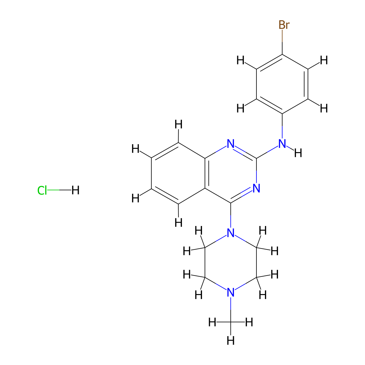 N-(4-bromophenyl)-4-(4-methylpiperazin-1-yl)quinazolin-2-amine hydrochloride molecular structure, CAS 1216417-77-4