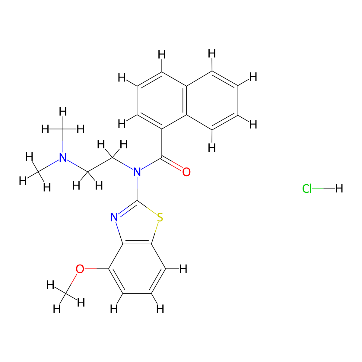 N-(2-(dimethylamino)ethyl)-N-(4-methoxybenzo[d]thiazol-2-yl)-1-naphthamide hydrochloride molecular structure, CAS 1216420-83-5