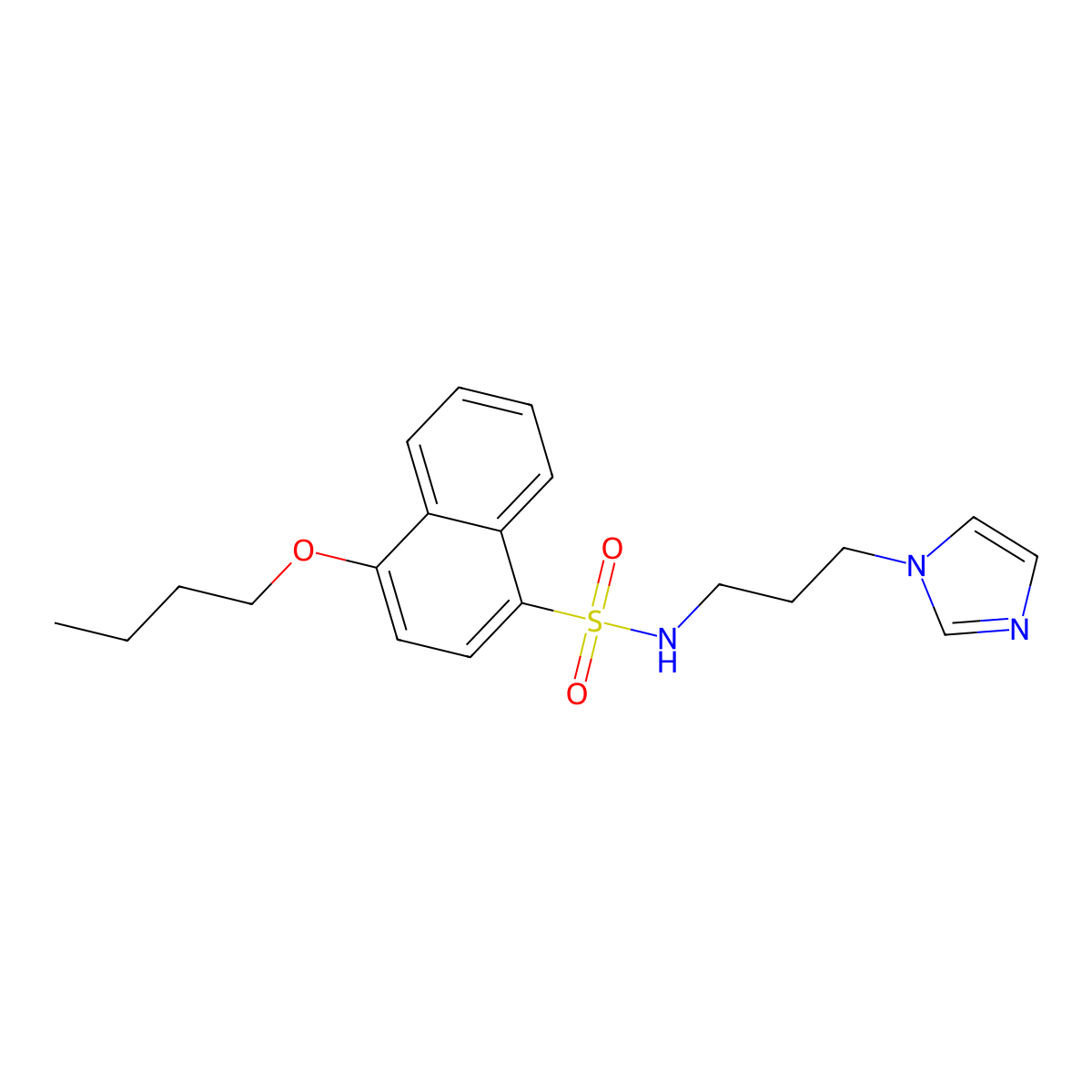 4-butoxy-N-[3-(1H-imidazol-1-yl)propyl]naphthalene-1-sulfonamide molecular structure, CAS 1216426-18-4