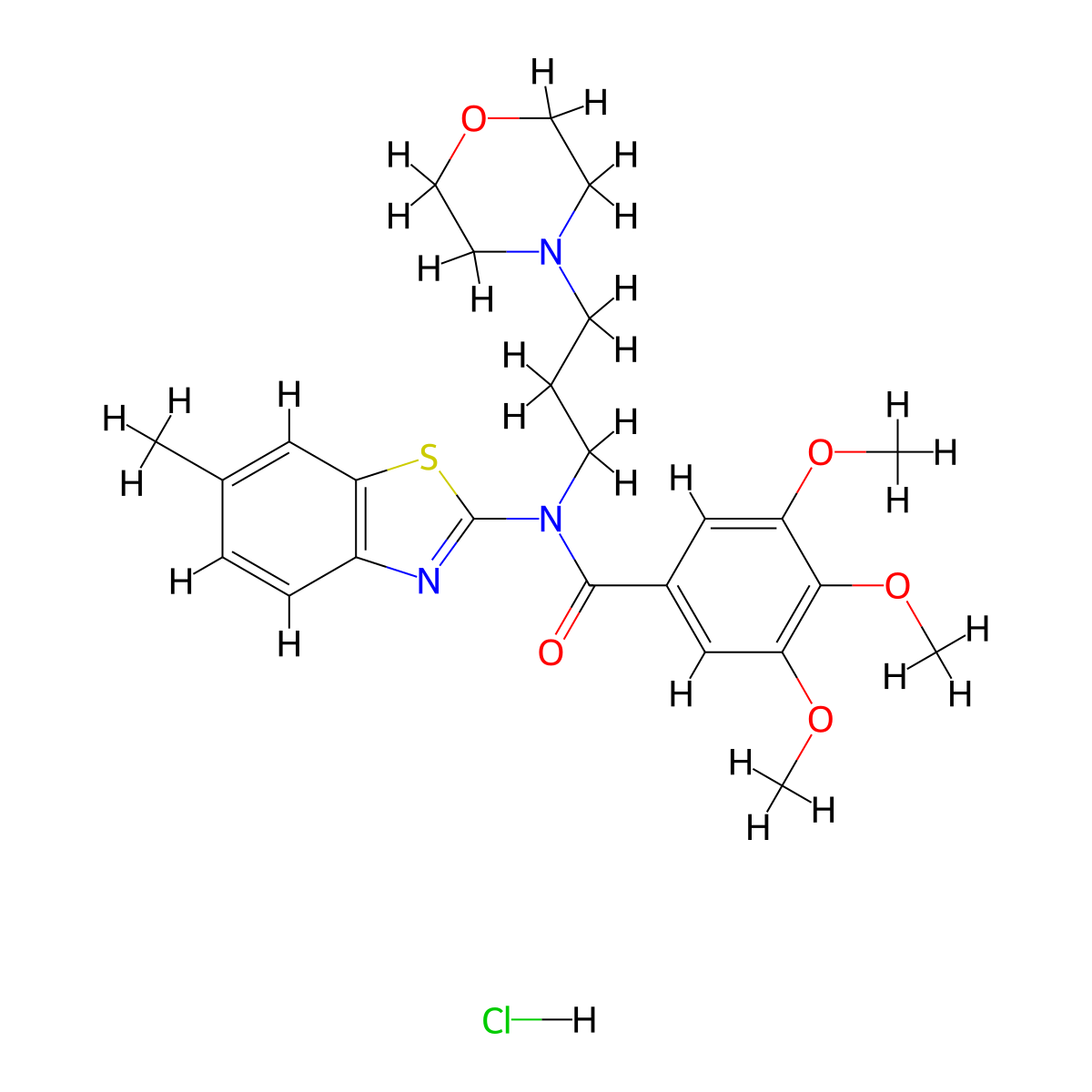 3,4,5-trimethoxy-N-(6-methylbenzo[d]thiazol-2-yl)-N-(3-morpholinopropyl)benzamide hydrochloride molecular structure, CAS 1216426-95-7