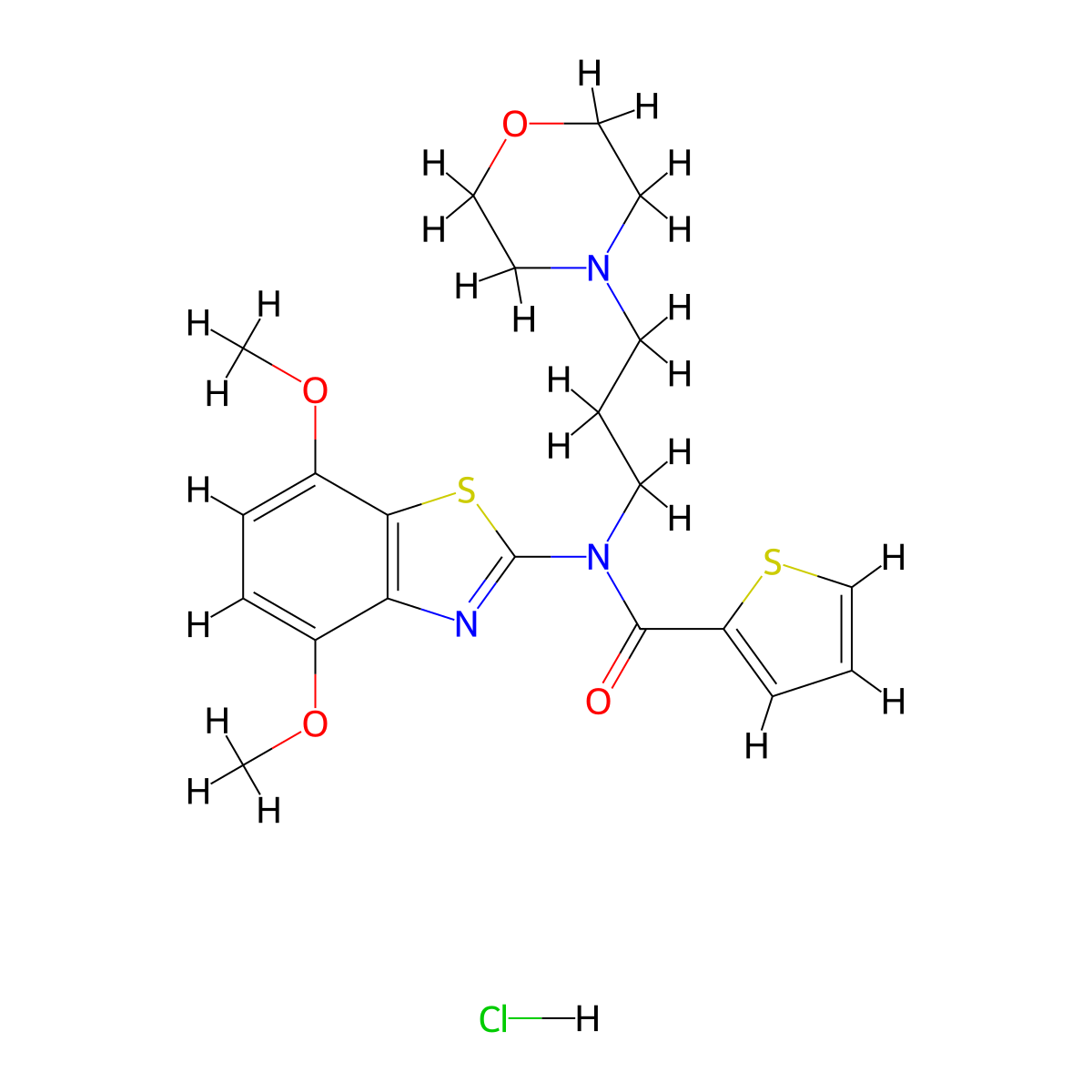 N-(4,7-dimethoxybenzo[d]thiazol-2-yl)-N-(3-morpholinopropyl)thiophene-2-carboxamide hydrochloride molecular structure, CAS 1216427-74-5