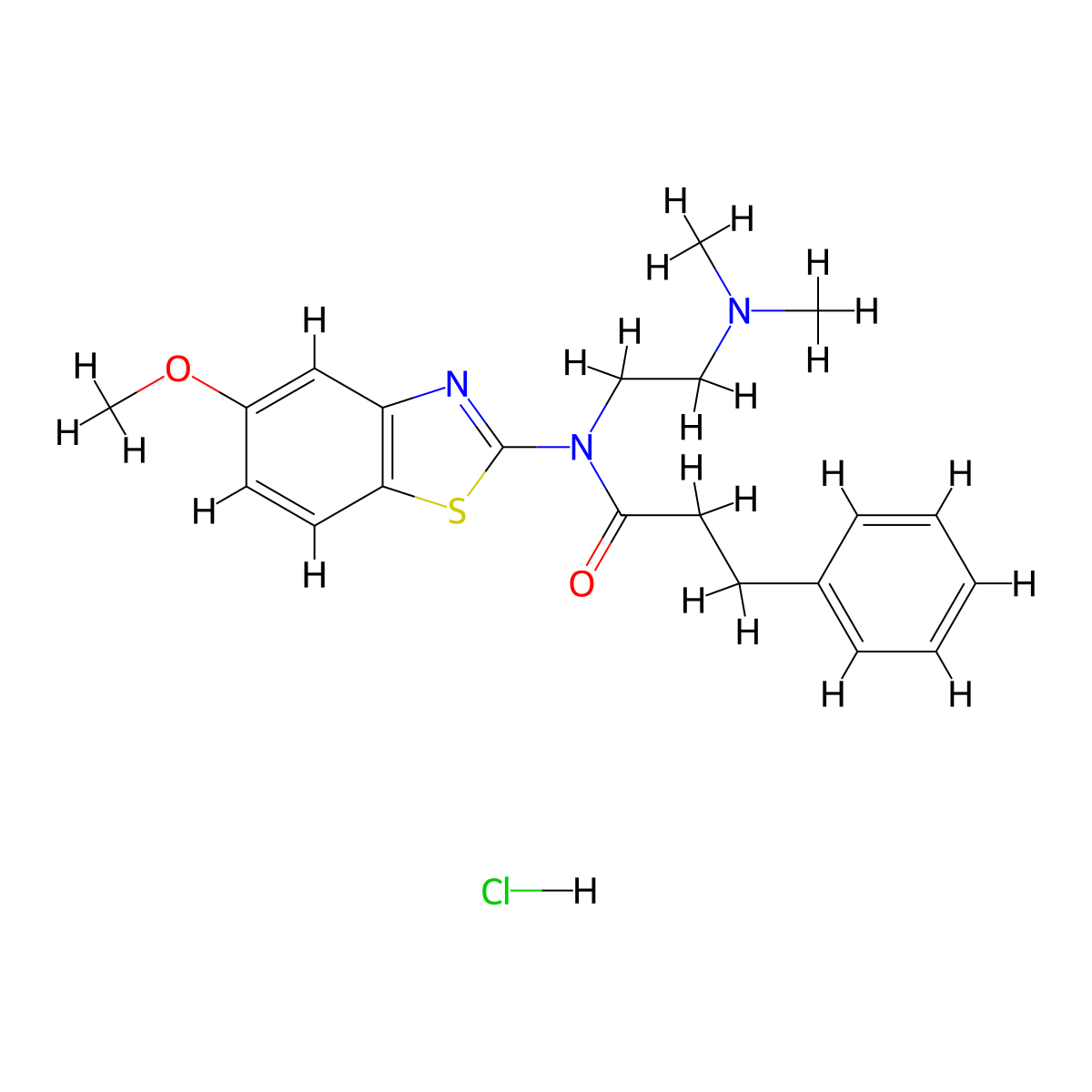N-(2-(dimethylamino)ethyl)-N-(5-methoxybenzo[d]thiazol-2-yl)-3-phenylpropanamide hydrochloride molecular structure, CAS 1216428-35-1