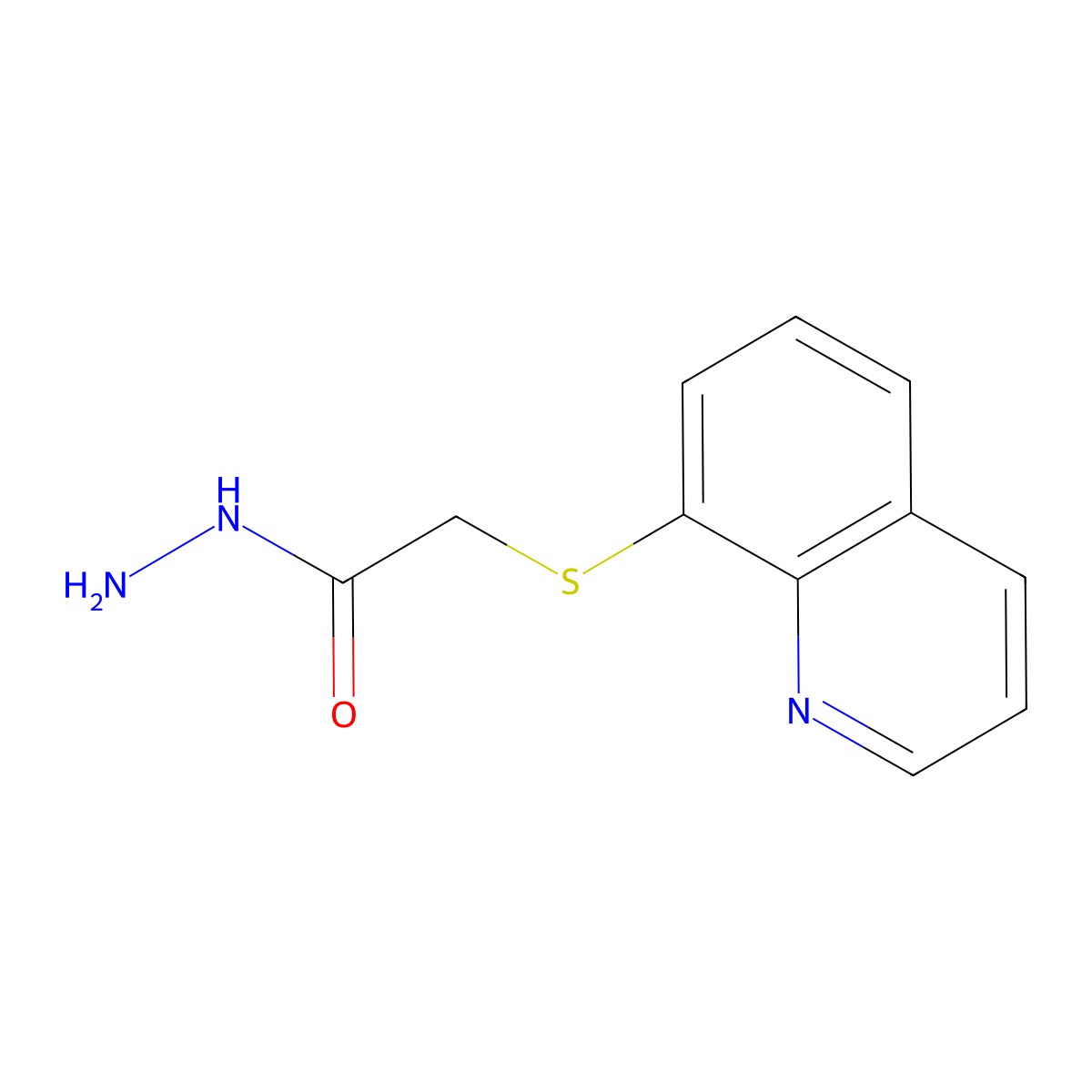 2-(Quinolin-8-ylsulfanyl)acetohydrazide molecular structure, CAS 121643-10-5