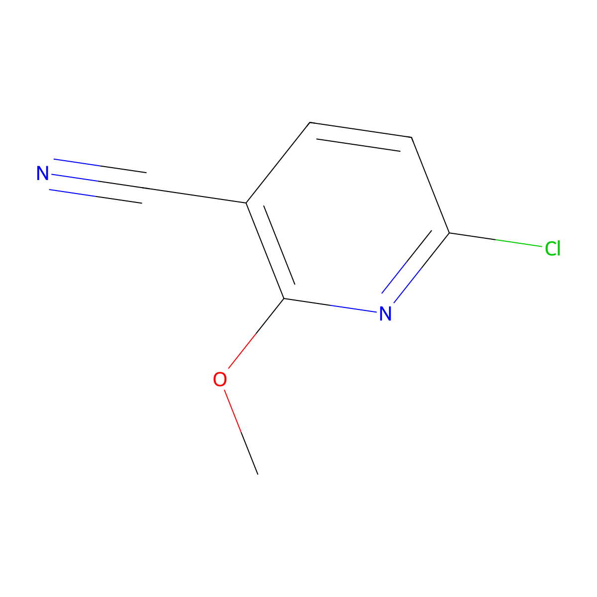 6-Chloro-2-methoxynicotinonitrile molecular structure, CAS 121643-46-7
