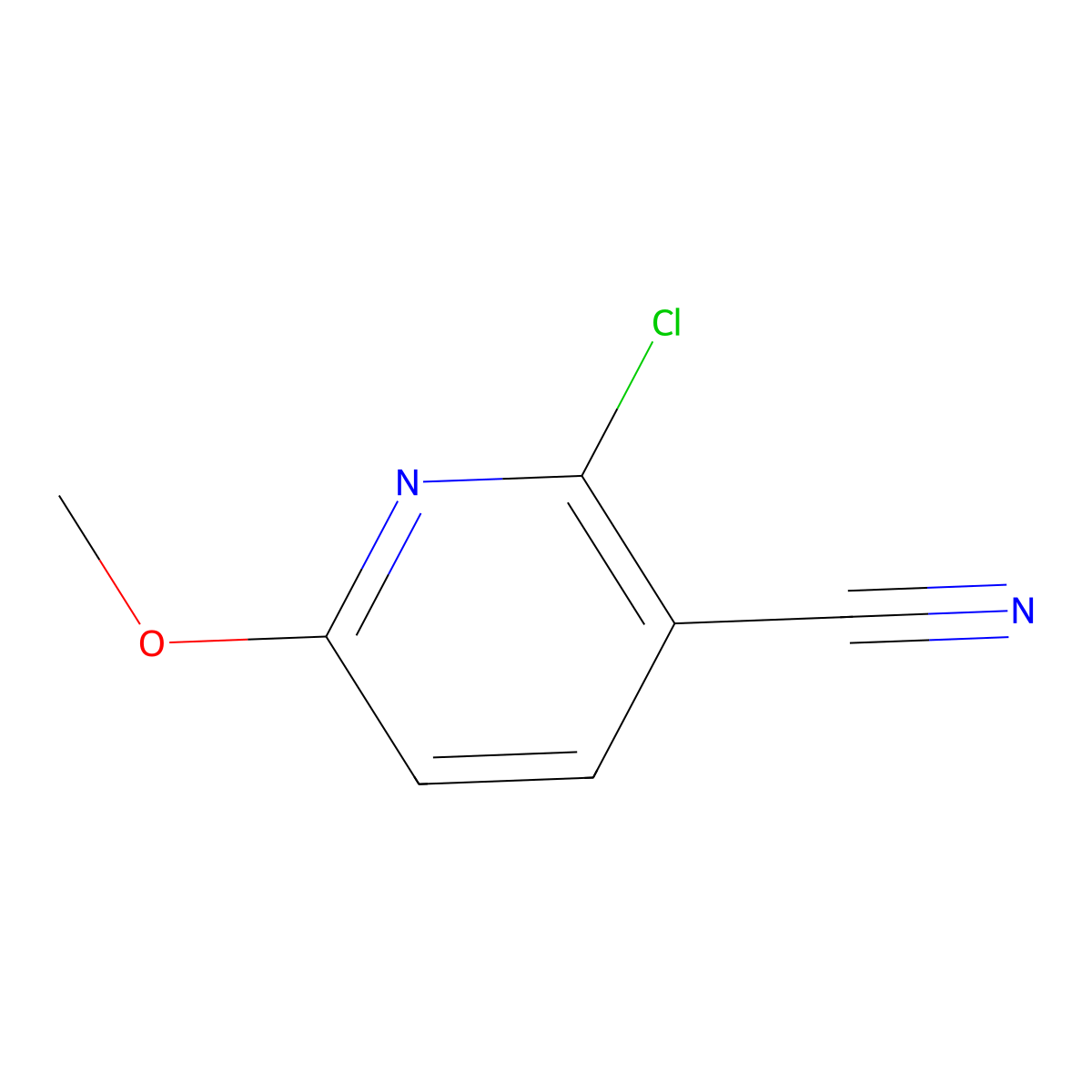 2-Chloro-6-methoxypyridine-3-carbonitrile molecular structure, CAS 121643-47-8