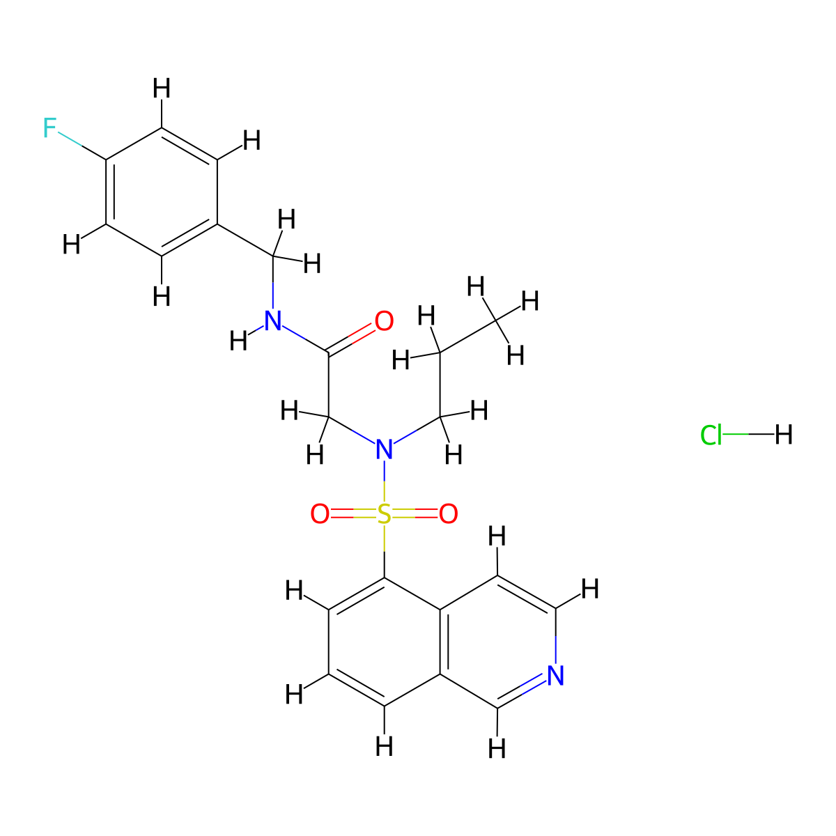 N-(4-fluorobenzyl)-2-(N-propylisoquinoline-5-sulfonamido)acetamide hydrochloride molecular structure, CAS 1216431-07-0