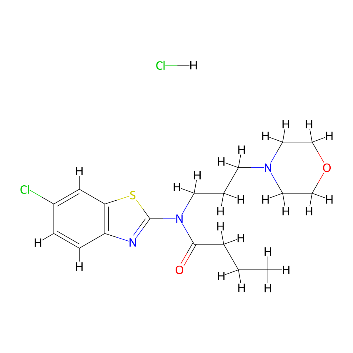 N-(6-chlorobenzo[d]thiazol-2-yl)-N-(3-morpholinopropyl)butyramide hydrochloride molecular structure, CAS 1216434-49-9