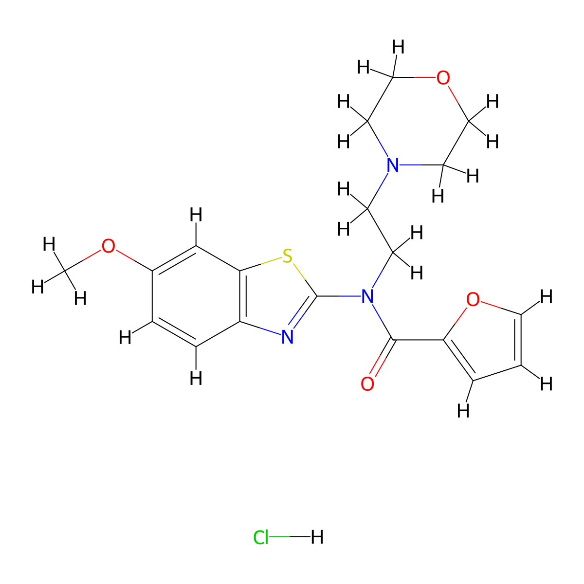 N-(6-methoxybenzo[d]thiazol-2-yl)-N-(2-morpholinoethyl)furan-2-carboxamide hydrochloride molecular structure, CAS 1216435-56-1