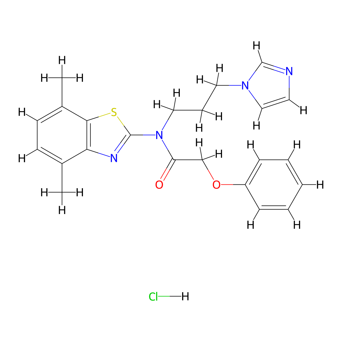 N-(3-(1H-imidazol-1-yl)propyl)-N-(4,7-dimethylbenzo[d]thiazol-2-yl)-2-phenoxyacetamide hydrochloride molecular structure, CAS 1216436-31-5