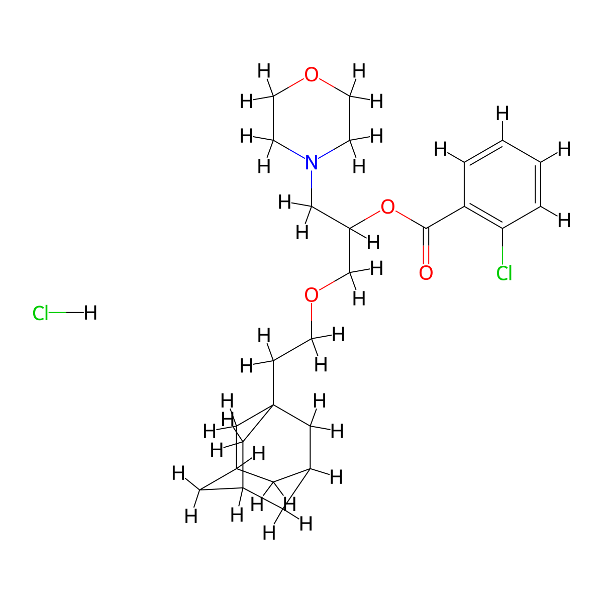 1-[2-(Adamantan-1-yl)ethoxy]-3-(morpholin-4-yl)propan-2-yl 2-chlorobenzoate hydrochloride molecular structure, CAS 1216436-72-4