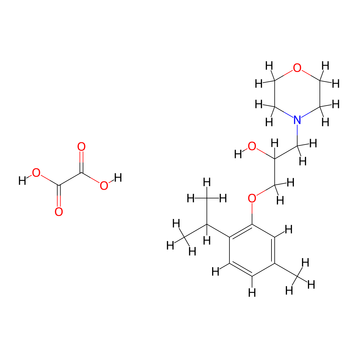 1-(2-Isopropyl-5-methylphenoxy)-3-morpholinopropan-2-ol oxalate molecular structure, CAS 1216437-06-7