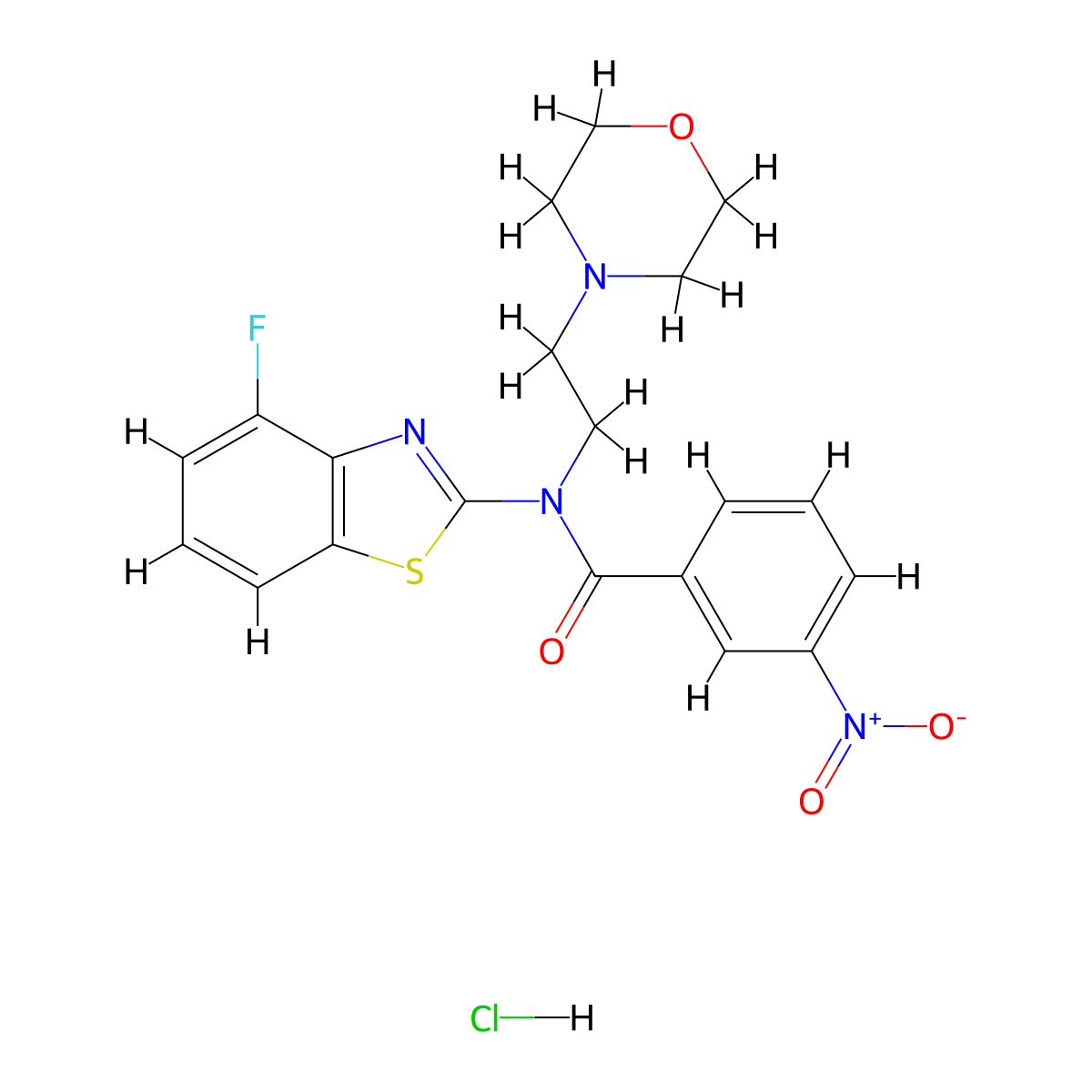 N-(4-fluorobenzo[d]thiazol-2-yl)-N-(2-morpholinoethyl)-3-nitrobenzamide hydrochloride molecular structure, CAS 1216437-23-8