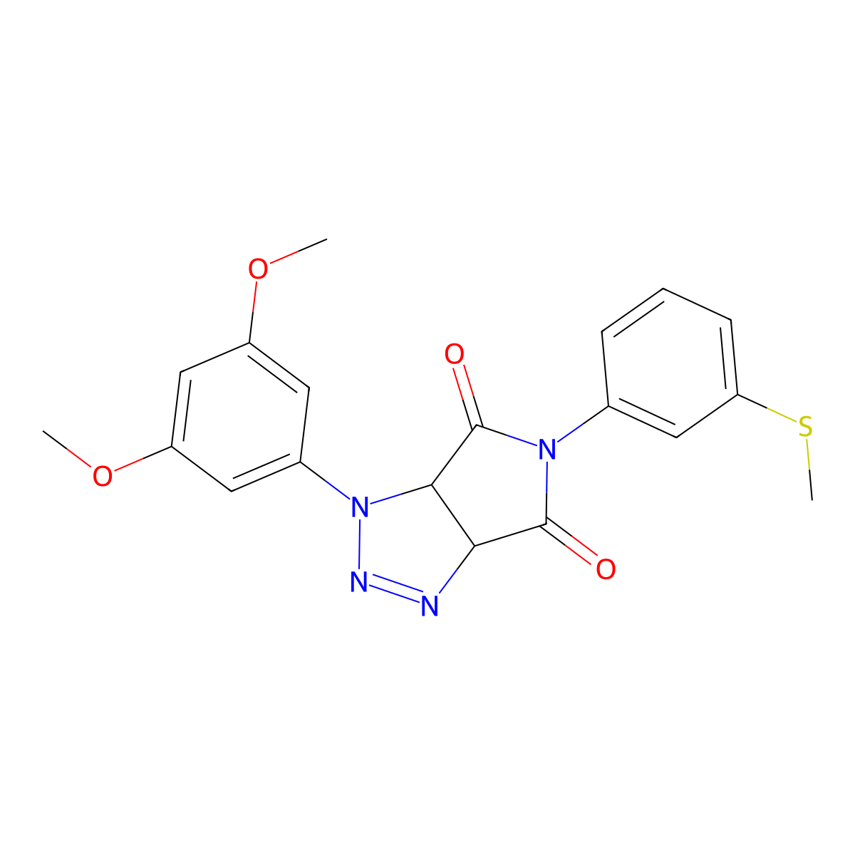 1-(3,5-dimethoxyphenyl)-5-(3-(methylthio)phenyl)-1,6a-dihydropyrrolo[3,4-d][1,2,3]triazole-4,6(3aH,5H)-dione molecular structure, CAS 1216437-45-4