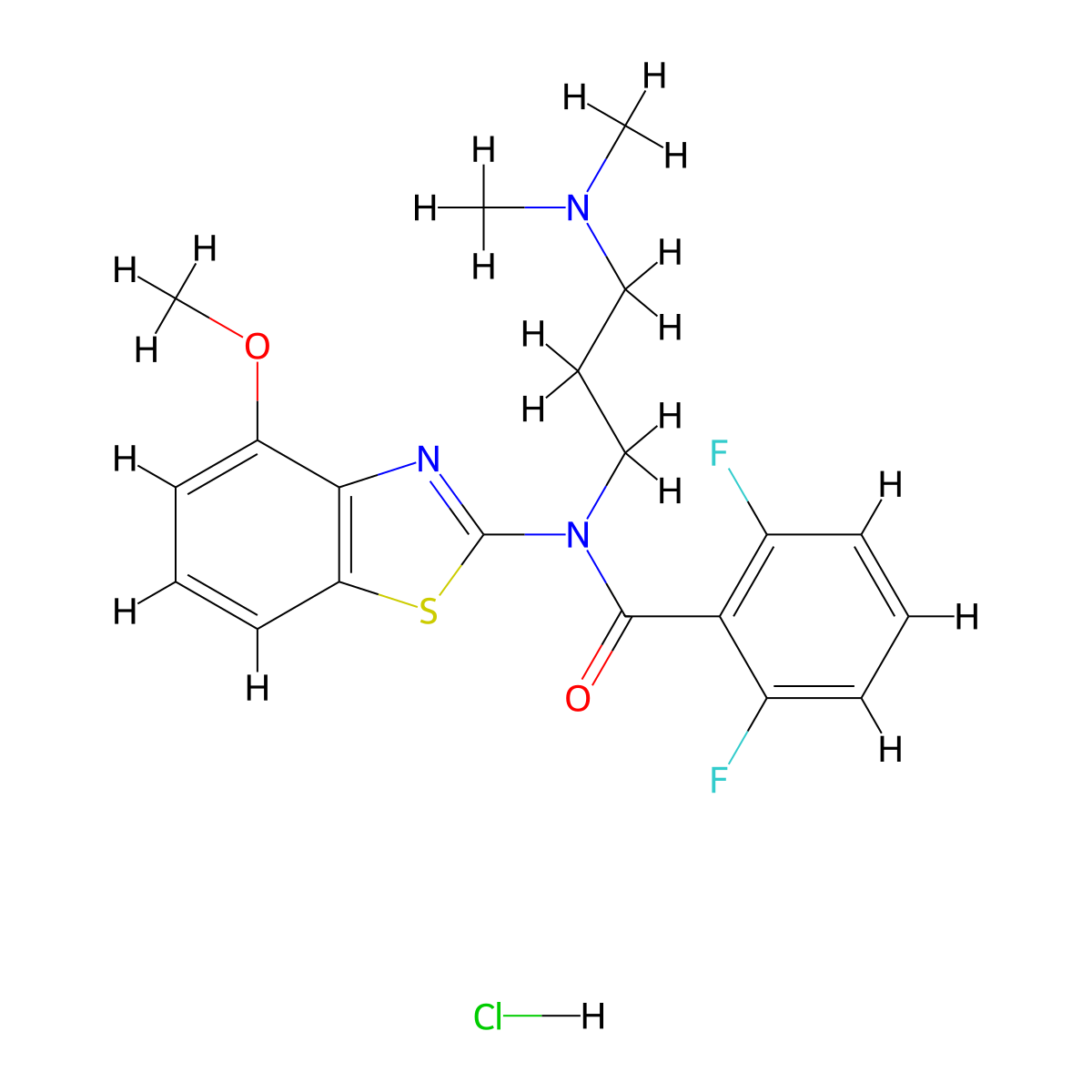 N-(3-(dimethylamino)propyl)-2,6-difluoro-N-(4-methoxybenzo[d]thiazol-2-yl)benzamide hydrochloride molecular structure, CAS 1216440-22-0